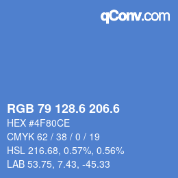 カラーコード: RGB 79 128.6 206.6 | qconv.com