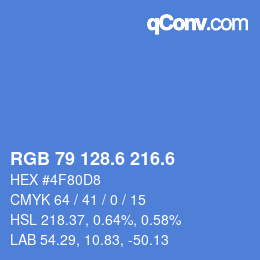 カラーコード: RGB 79 128.6 216.6 | qconv.com