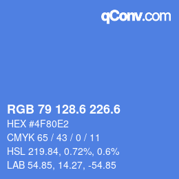 カラーコード: RGB 79 128.6 226.6 | qconv.com
