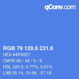カラーコード: RGB 79 128.6 231.6 | qconv.com