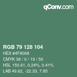 カラーコード: RGB 79 128 104 | qconv.com