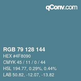 Color code: RGB 79 128 144 | qconv.com
