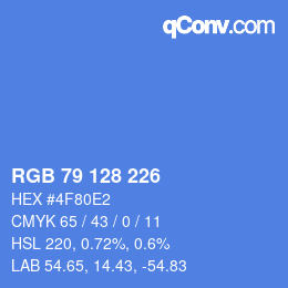カラーコード: RGB 79 128 226 | qconv.com