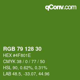 颜色代码: RGB 79 128 30 | qconv.com