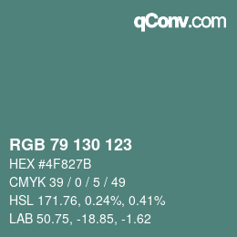 Código de color: RGB 79 130 123 | qconv.com