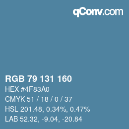 Color code: RGB 79 131 160 | qconv.com