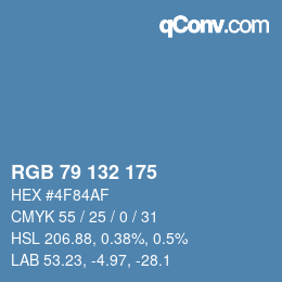 カラーコード: RGB 79 132 175 | qconv.com