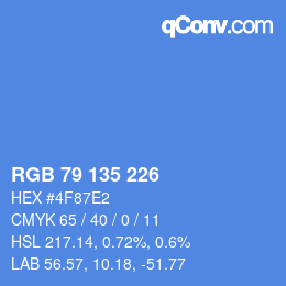 Color code: RGB 79 135 226 | qconv.com