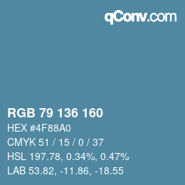 Color code: RGB 79 136 160 | qconv.com