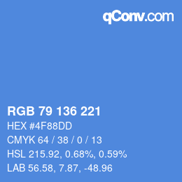 Color code: RGB 79 136 221 | qconv.com
