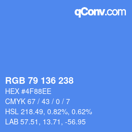 Color code: RGB 79 136 238 | qconv.com