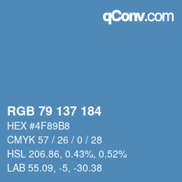 Farbcode: RGB 79 137 184 | qconv.com