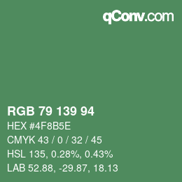 颜色代码: RGB 79 139 94 | qconv.com