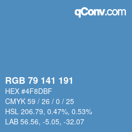 Color code: RGB 79 141 191 | qconv.com