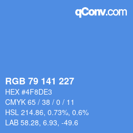 Color code: RGB 79 141 227 | qconv.com