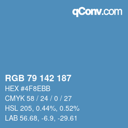 颜色代码: RGB 79 142 187 | qconv.com