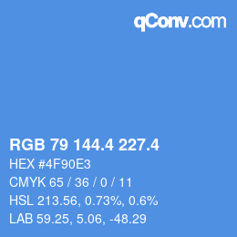 カラーコード: RGB 79 144.4 227.4 | qconv.com