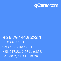 カラーコード: RGB 79 144.8 252.4 | qconv.com