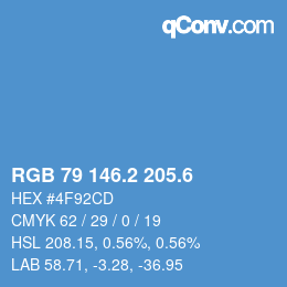 カラーコード: RGB 79 146.2 205.6 | qconv.com