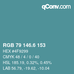 カラーコード: RGB 79 146.6 153 | qconv.com