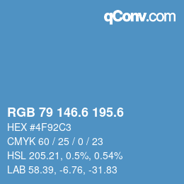 カラーコード: RGB 79 146.6 195.6 | qconv.com