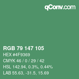 Color code: RGB 79 147 105 | qconv.com