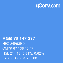 Color code: RGB 79 147 237 | qconv.com