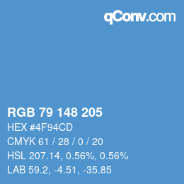 カラーコード: RGB 79 148 205 | qconv.com