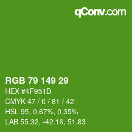 颜色代码: RGB 79 149 29 | qconv.com