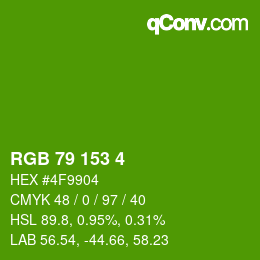 Color code: RGB 79 153 4 | qconv.com