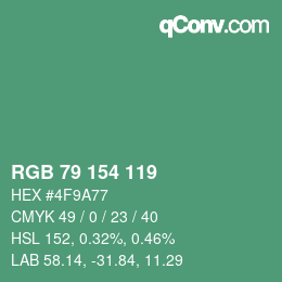 Código de color: RGB 79 154 119 | qconv.com