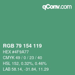 Código de color: RGB 79 154 119 | qconv.com