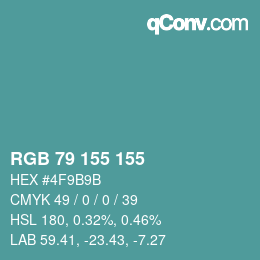 Color code: RGB 79 155 155 | qconv.com