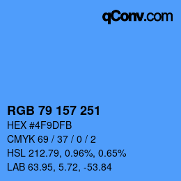 カラーコード: RGB 79 157 251 | qconv.com