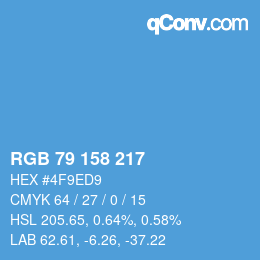 Color code: RGB 79 158 217 | qconv.com