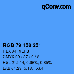 Color code: RGB 79 158 251 | qconv.com