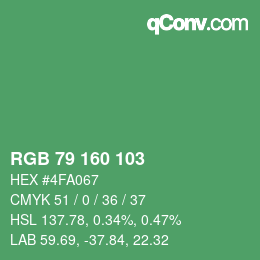 Color code: RGB 79 160 103 | qconv.com