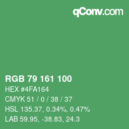 Código de color: RGB 79 161 100 | qconv.com