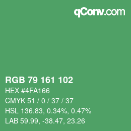 Farbcode: RGB 79 161 102 | qconv.com