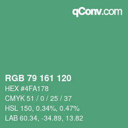 Farbcode: RGB 79 161 120 | qconv.com
