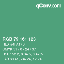 Código de color: RGB 79 161 123 | qconv.com