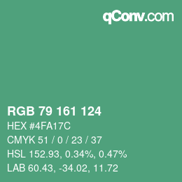 Farbcode: RGB 79 161 124 | qconv.com