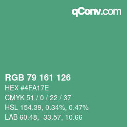 Color code: RGB 79 161 126 | qconv.com