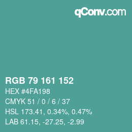 Código de color: RGB 79 161 152 | qconv.com
