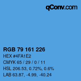 カラーコード: RGB 79 161 226 | qconv.com