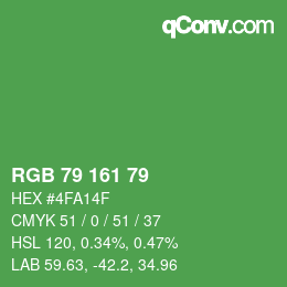 颜色代码: RGB 79 161 79 | qconv.com