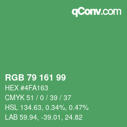 Farbcode: RGB 79 161 99 | qconv.com
