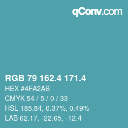 カラーコード: RGB 79 162.4 171.4 | qconv.com