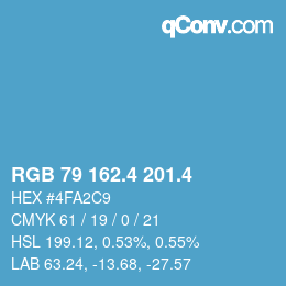 カラーコード: RGB 79 162.4 201.4 | qconv.com