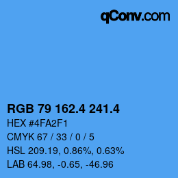 カラーコード: RGB 79 162.4 241.4 | qconv.com
